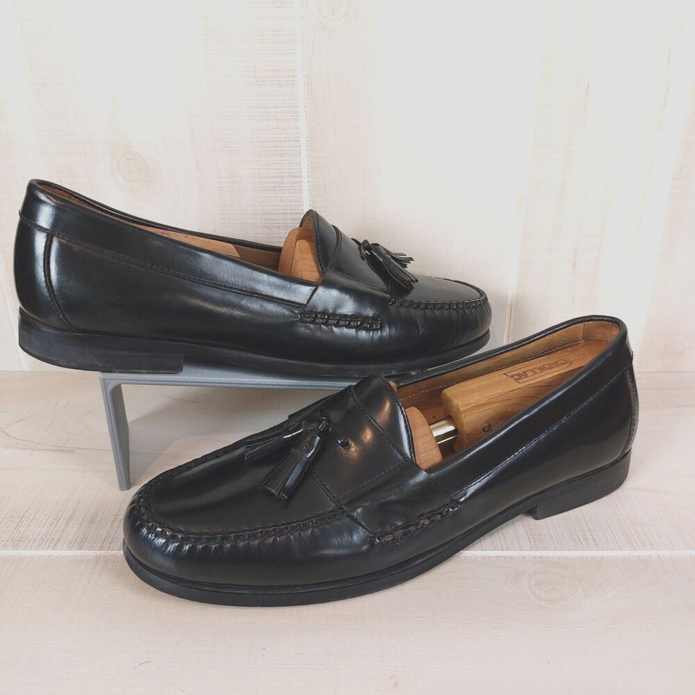 Johnston & Murphy Hayes Tassel Loafer Shoes Men's Sz 12 M Black 15-1095